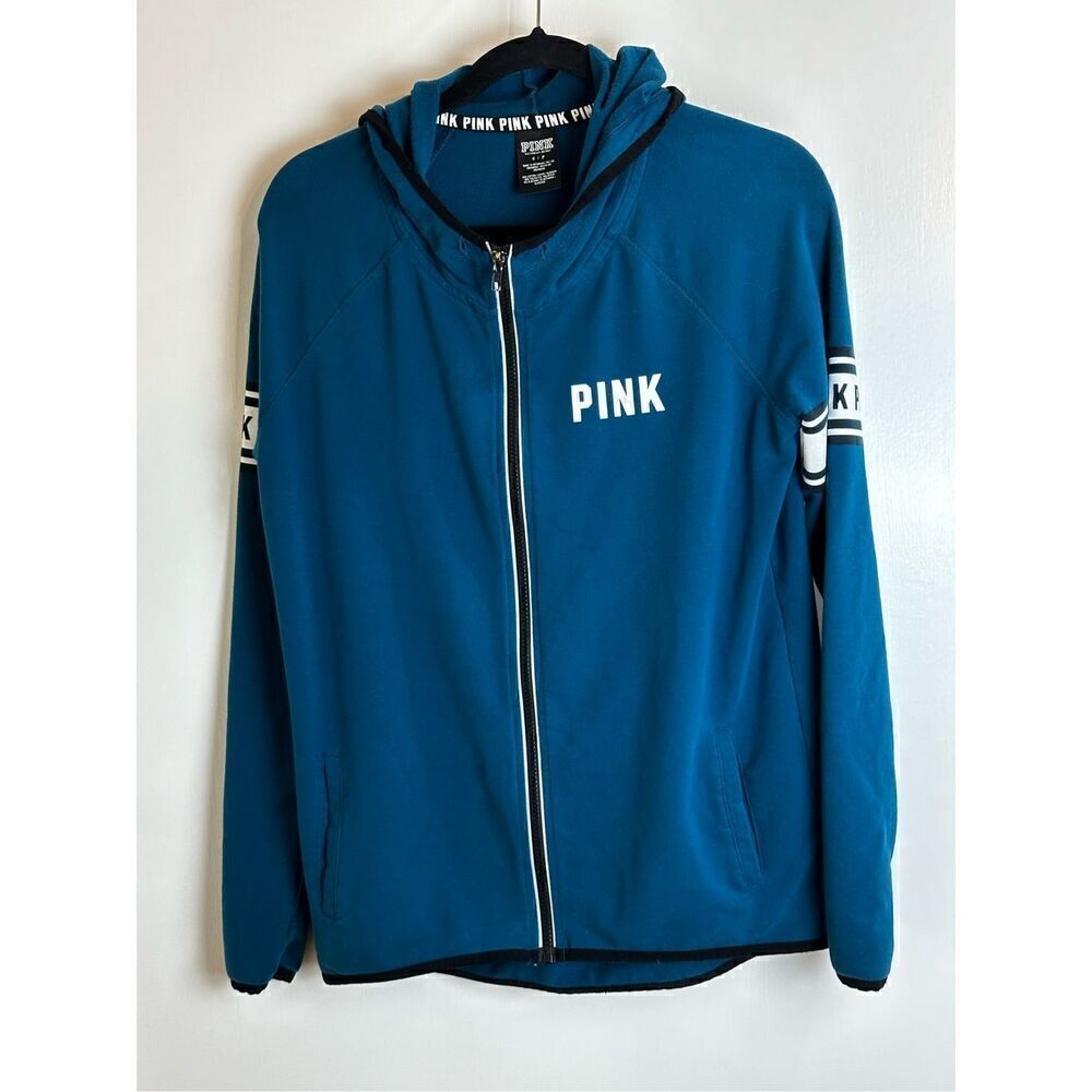 PINK deep teal hooded sweatshirt Size S